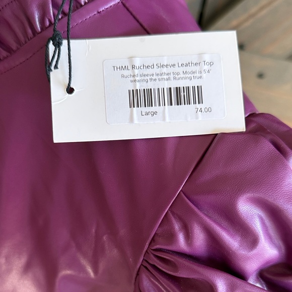 THML Deep Purple Puff Sleeve Blouse - Picture 2 of 6